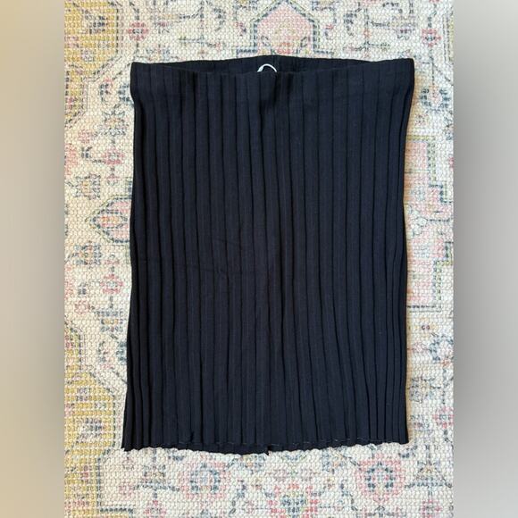 New Cotton Citizen Capri Mini Skirt Women’s Small Jet Black Stretch Ribbed - Picture 2 of 4